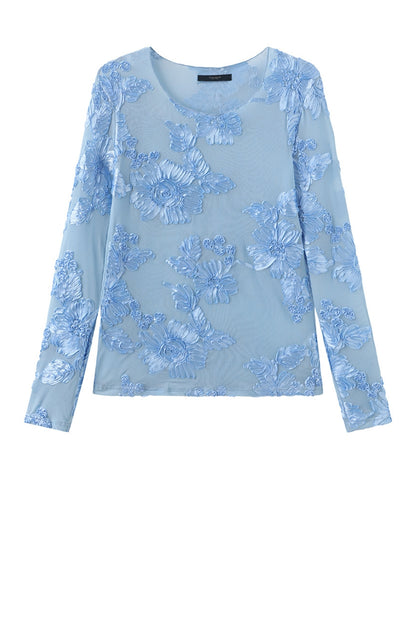 LUXZUZ // ONE TWO Florana T-Shirt T-Shirt 510 Chambray Blue