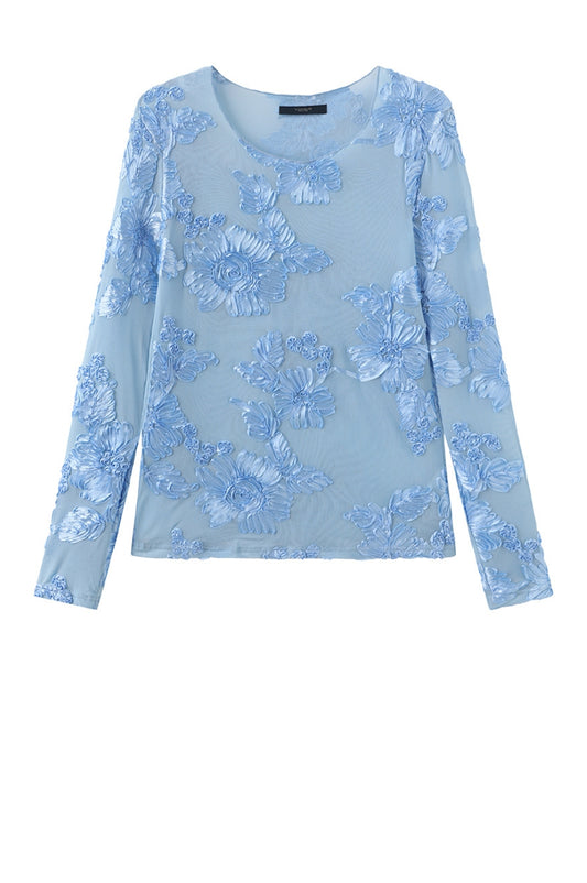 LUXZUZ // ONE TWO Florana T-Shirt T-Shirt 510 Chambray Blue