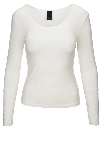 LUXZUZ // ONE TWO Gitte Bamboo T-Shirt 737 Cream