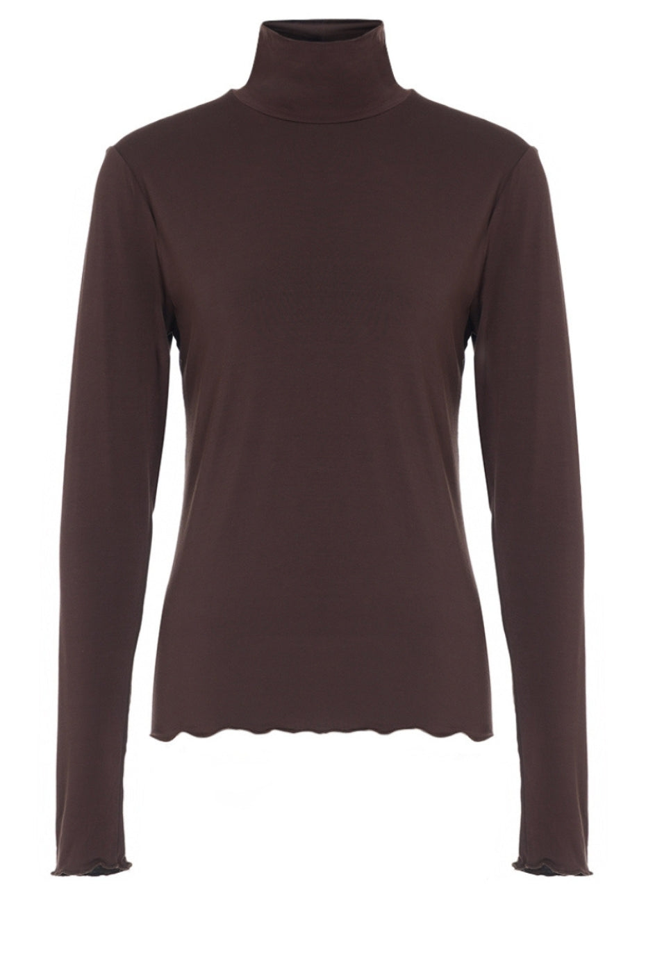 LUXZUZ // ONE TWO Jachio Bamboo Rollneck T-Shirt 795 Coffee Bean