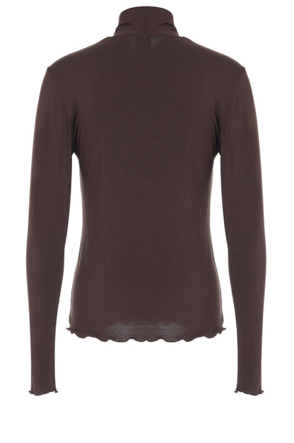 LUXZUZ // ONE TWO Jachio Bamboo Rollneck T-Shirt 795 Coffee Bean