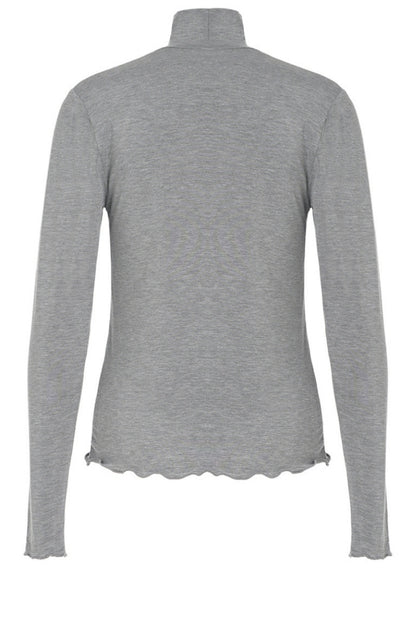 LUXZUZ // ONE TWO Jachio Bamboo Rollneck T-Shirt 821 Grey Marl