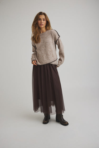 LUXZUZ // ONE TWO Jessika Knit Knit 730 Deep Taupe