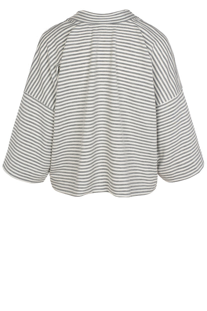 LUXZUZ // ONE TWO Julia Stripe Campaign Sweat 808 Light Grey Melange