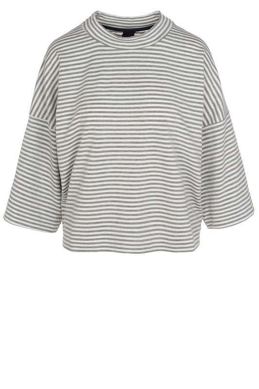 LUXZUZ // ONE TWO Julia Stripe Campaign Sweat 808 Light Grey Melange