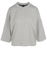 Julia Stripe Sweat - Light Grey Melange