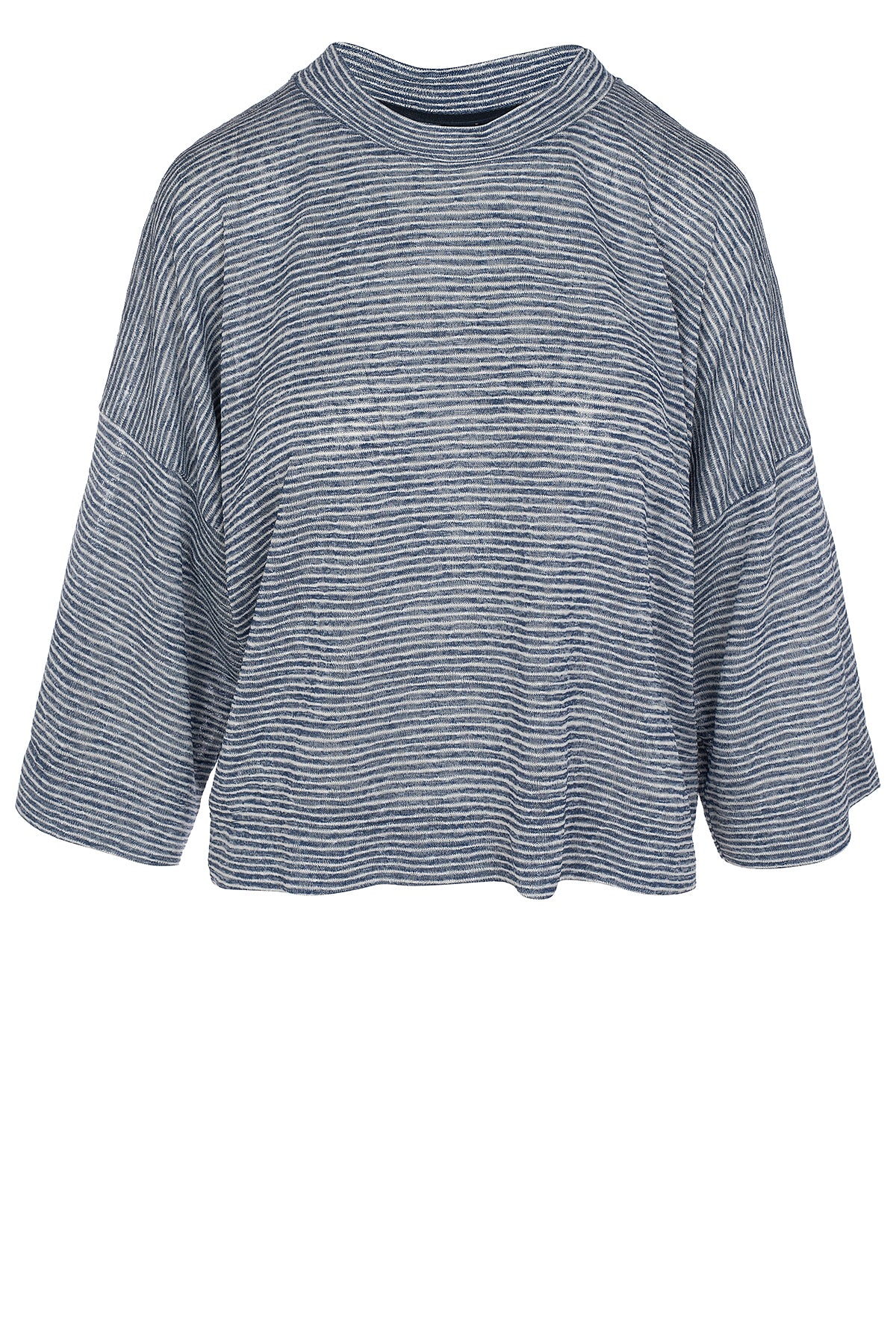 LUXZUZ // ONE TWO Julia Stripe Campaign T-Shirt 508 Blue melange