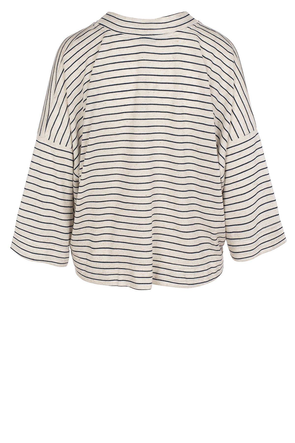 LUXZUZ // ONE TWO Julia Stripe Campaign T-Shirt 575 Navy Blue