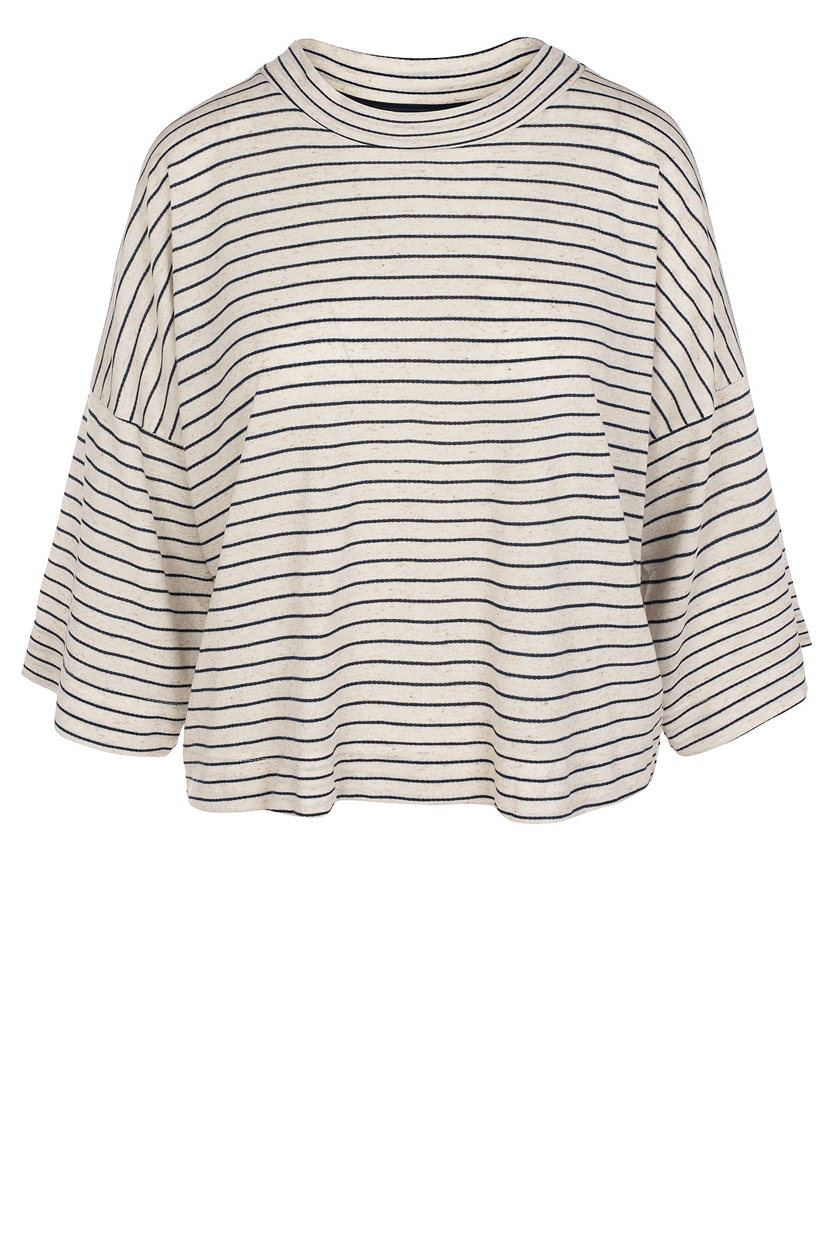 LUXZUZ // ONE TWO Julia Stripe Campaign T-Shirt 575 Navy Blue