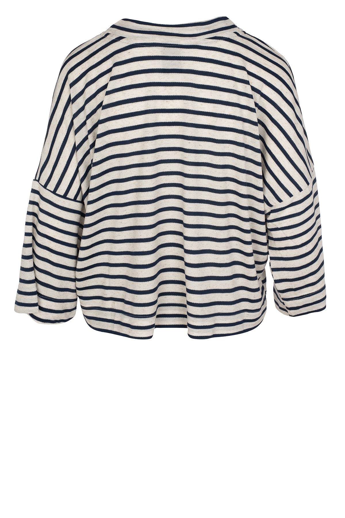 LUXZUZ // ONE TWO Julia Stripe Campaign T-Shirt 575 Navy Blue