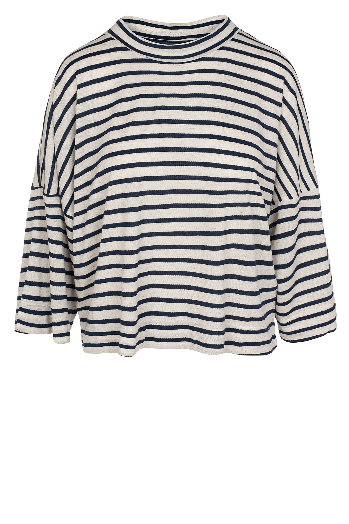 LUXZUZ // ONE TWO Julia Stripe Campaign T-Shirt 575 Navy Blue