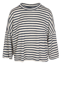 Julia Stripe T-Shirt - Navy Blue