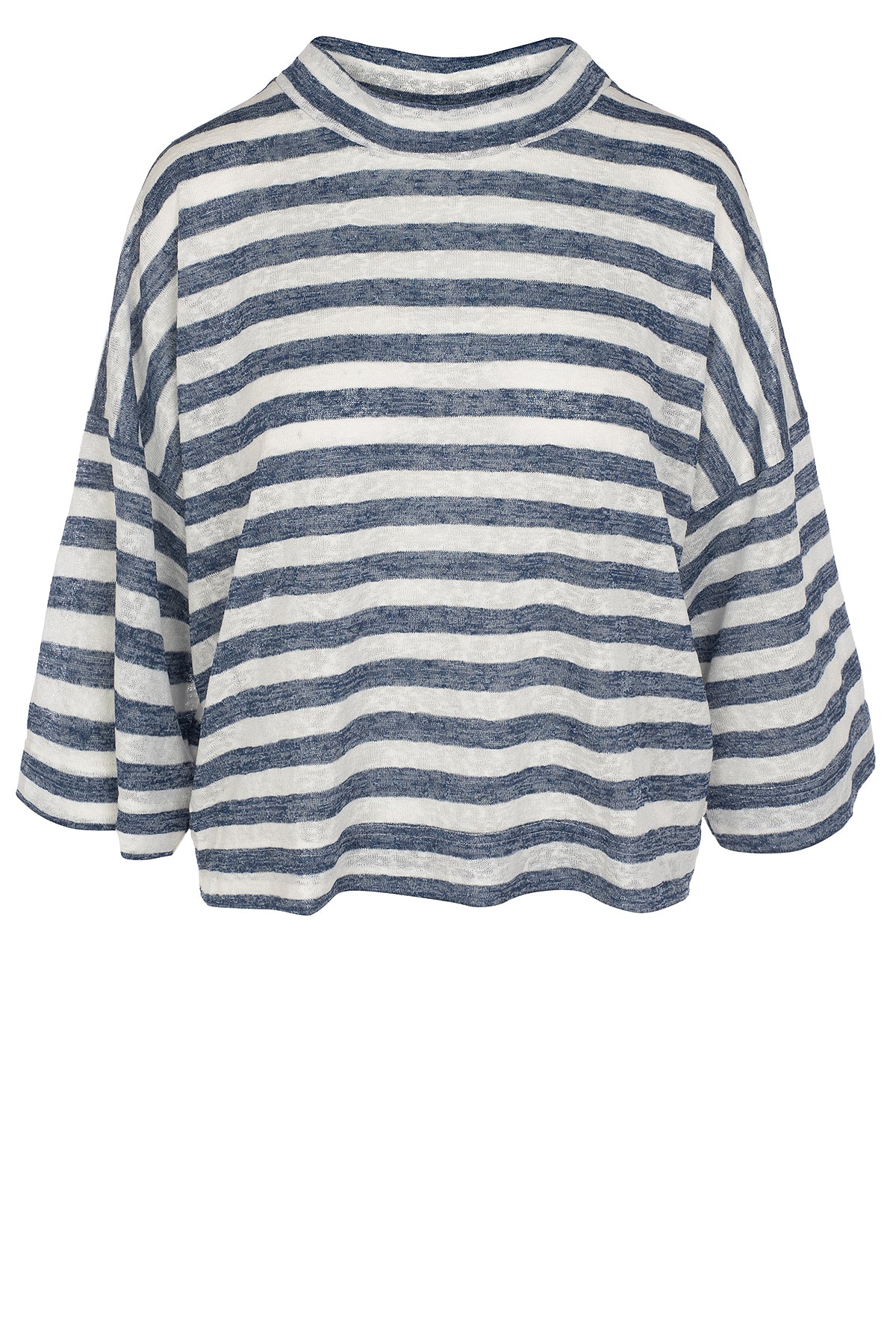 LUXZUZ // ONE TWO Julia Stripe Campaign T-Shirt 551 Porcelain blue