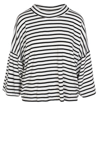 Julia Stripe T-Shirt - Black