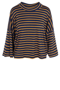 Julia Stripe T-Shirt - Dark Antiqué blue