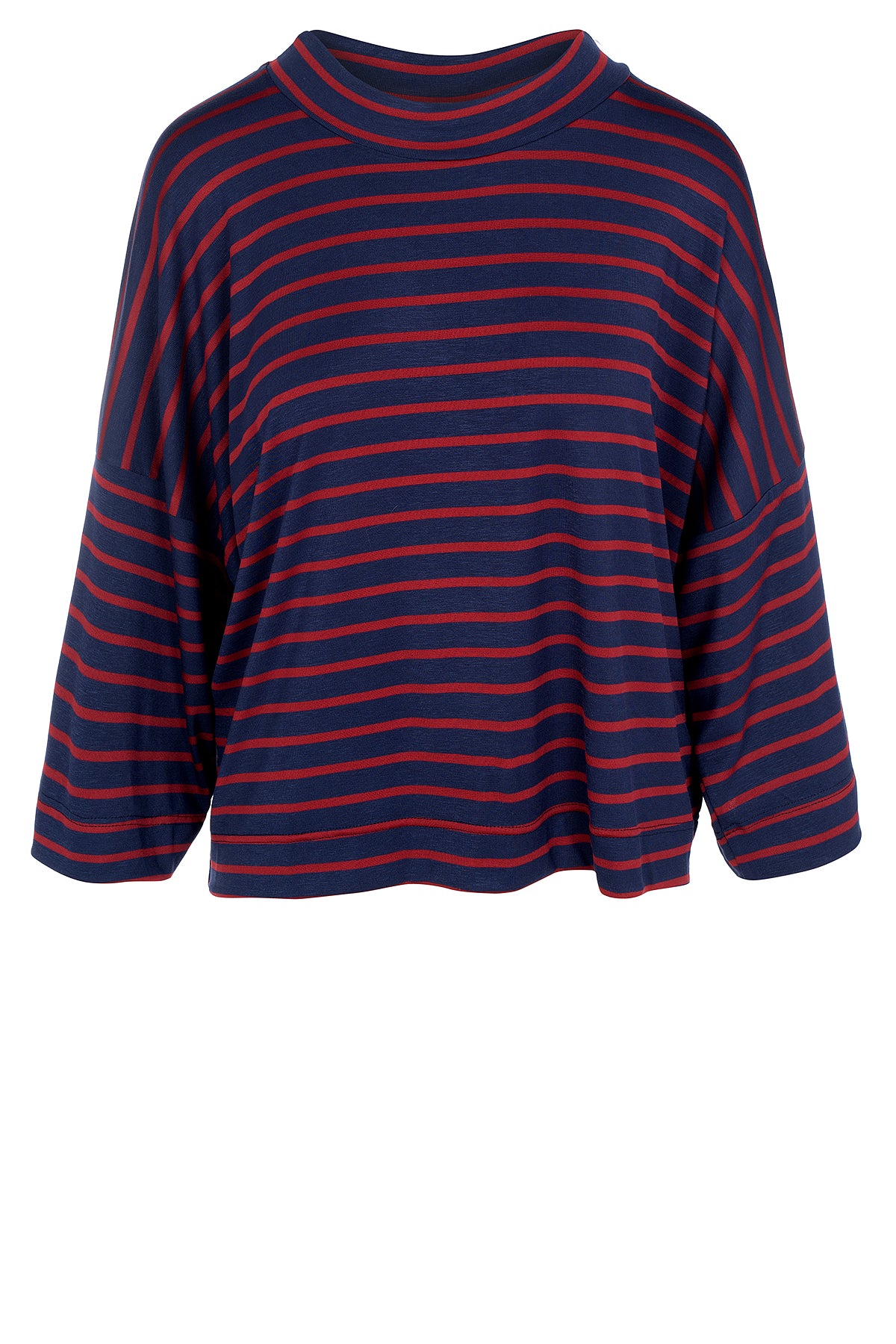 LUXZUZ // ONE TWO Julia Stripe Campaign T-Shirt 575 Navy Blue