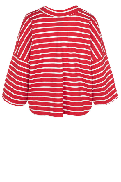 LUXZUZ // ONE TWO Julia Stripe Campaign T-Shirt 327 True Red