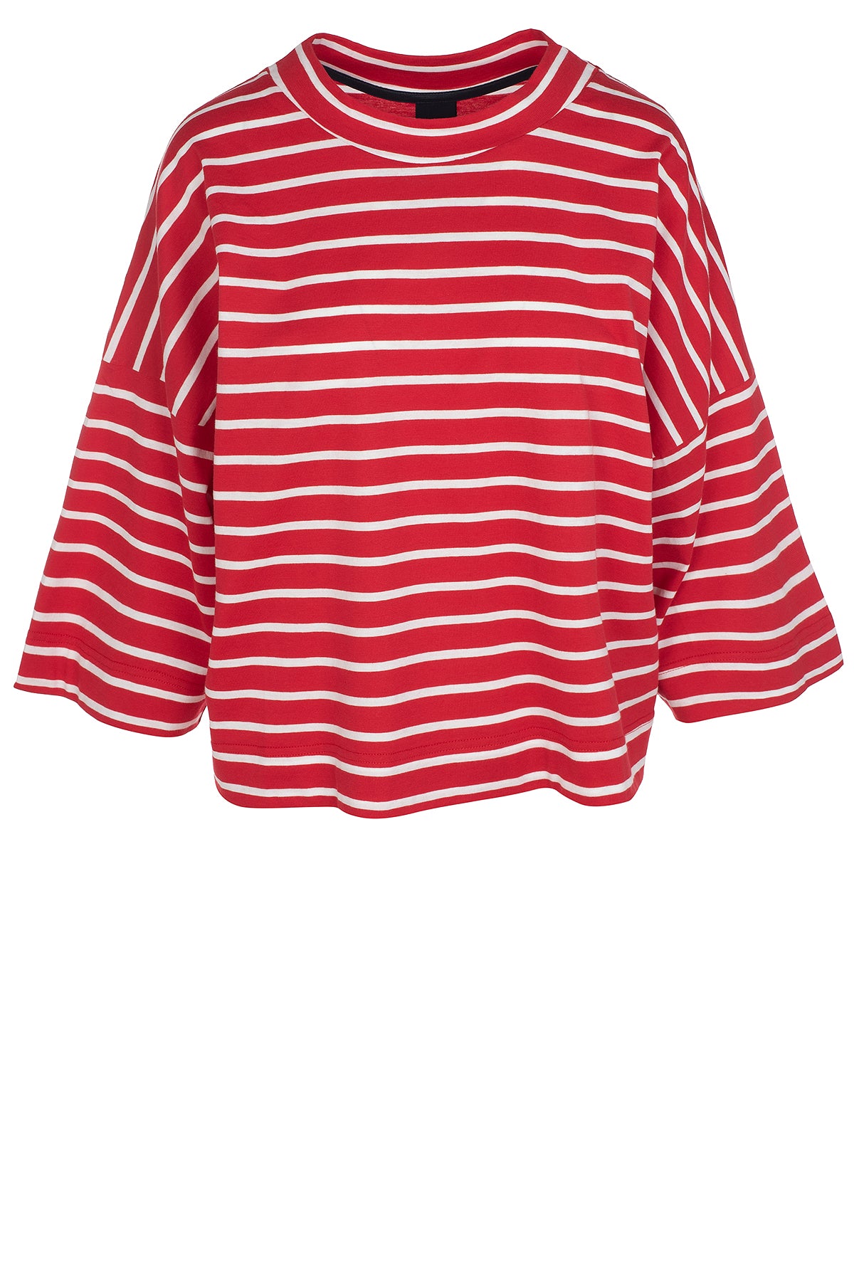 LUXZUZ // ONE TWO Julia Stripe Campaign T-Shirt 327 True Red