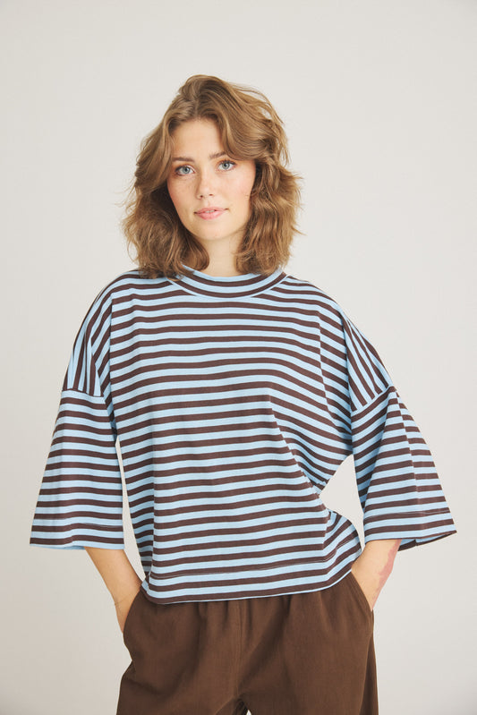 LUXZUZ // ONE TWO Julia T-Shirt T-Shirt 510 Chambray Blue