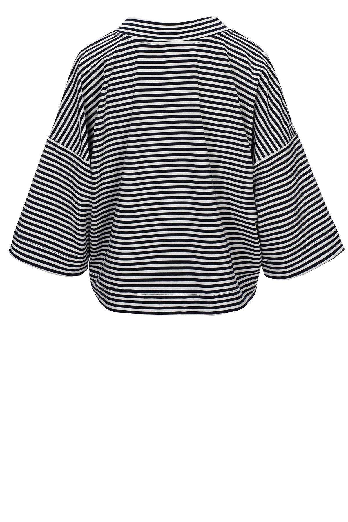 LUXZUZ // ONE TWO Julie Stripe Sweat T-Shirt 575 Navy Blue