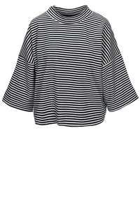 Julie Stripe Sweat - Navy Blue