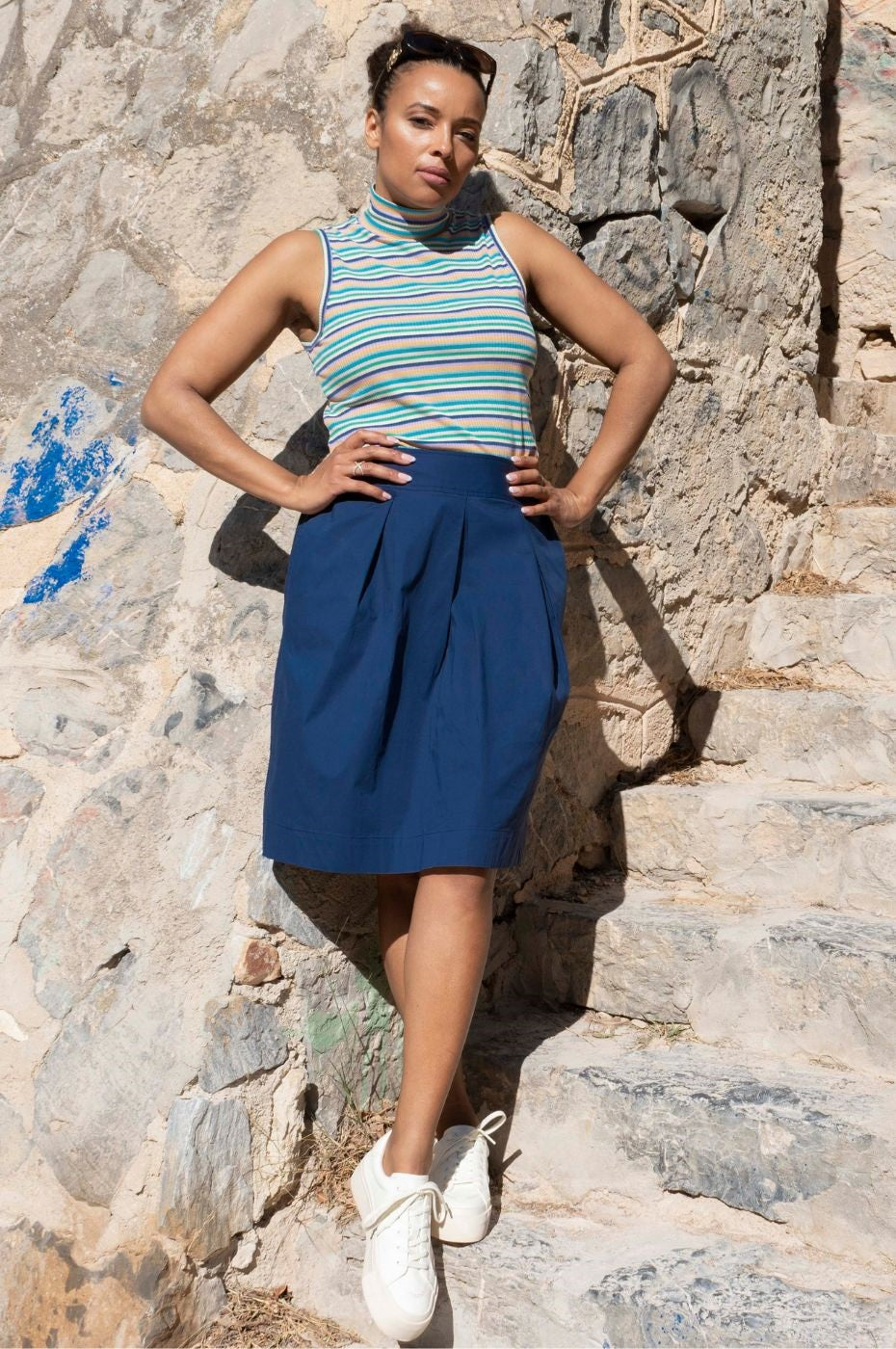 LUXZUZ // ONE TWO Kadiania Skirt Skirt 575 Navy Blue