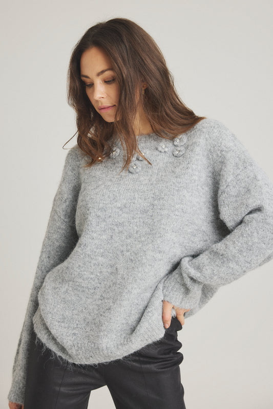 LUXZUZ // ONE TWO Kanja Knit Knit 814 Grey melange