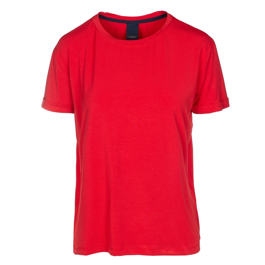 LUXZUZ // ONE TWO Karin Bamboo T-Shirt 343 Tomato Puree