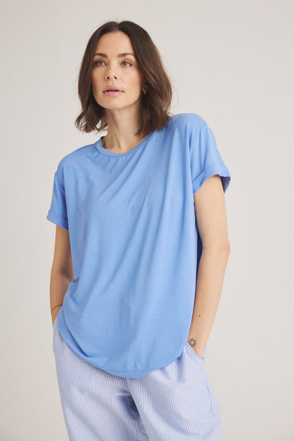 LUXZUZ // ONE TWO Karin Bamboo T-Shirt 514 Cashmere Blue