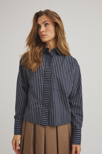 LUXZUZ // ONE TWO Makiero Shirt Shirt 577 Night Blue