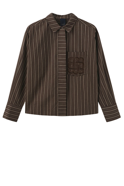 LUXZUZ // ONE TWO Makiero Shirt Shirt 699 Chocolate Brown