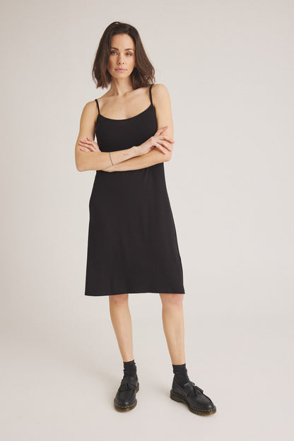 LUXZUZ // ONE TWO Melie Medi-Slip Dress Dress 999 Black