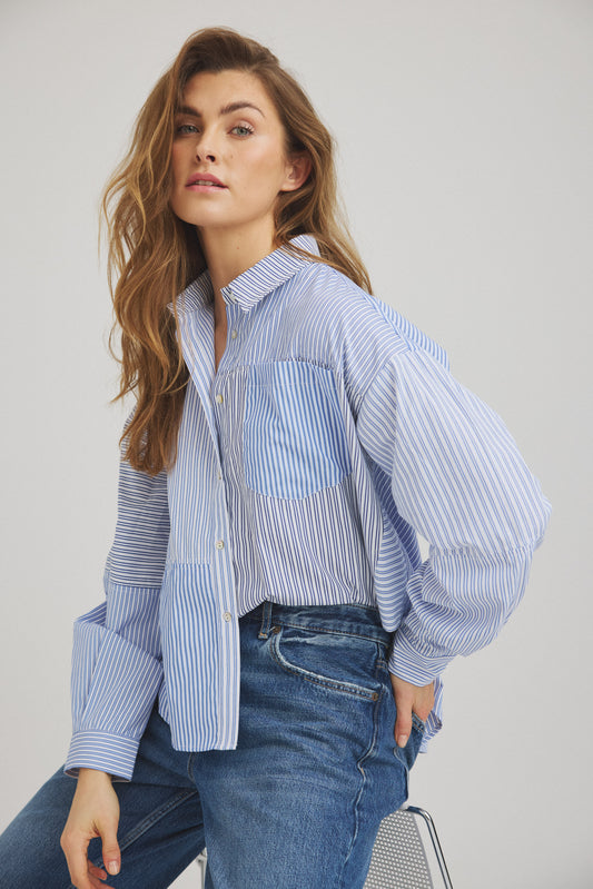 LUXZUZ // ONE TWO Mitzy Shirt Shirt 568 Mood Indigo
