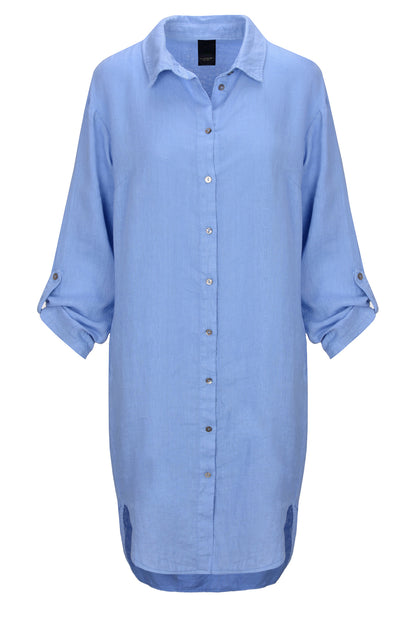LUXZUZ // ONE TWO Osa Long Shirt Dress 553 Granada Sky
