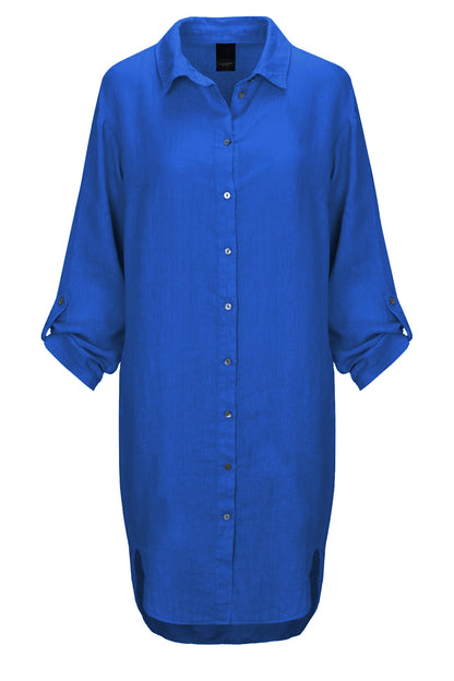 LUXZUZ // ONE TWO Osa Long Shirt Dress 558 Dazzling Blue
