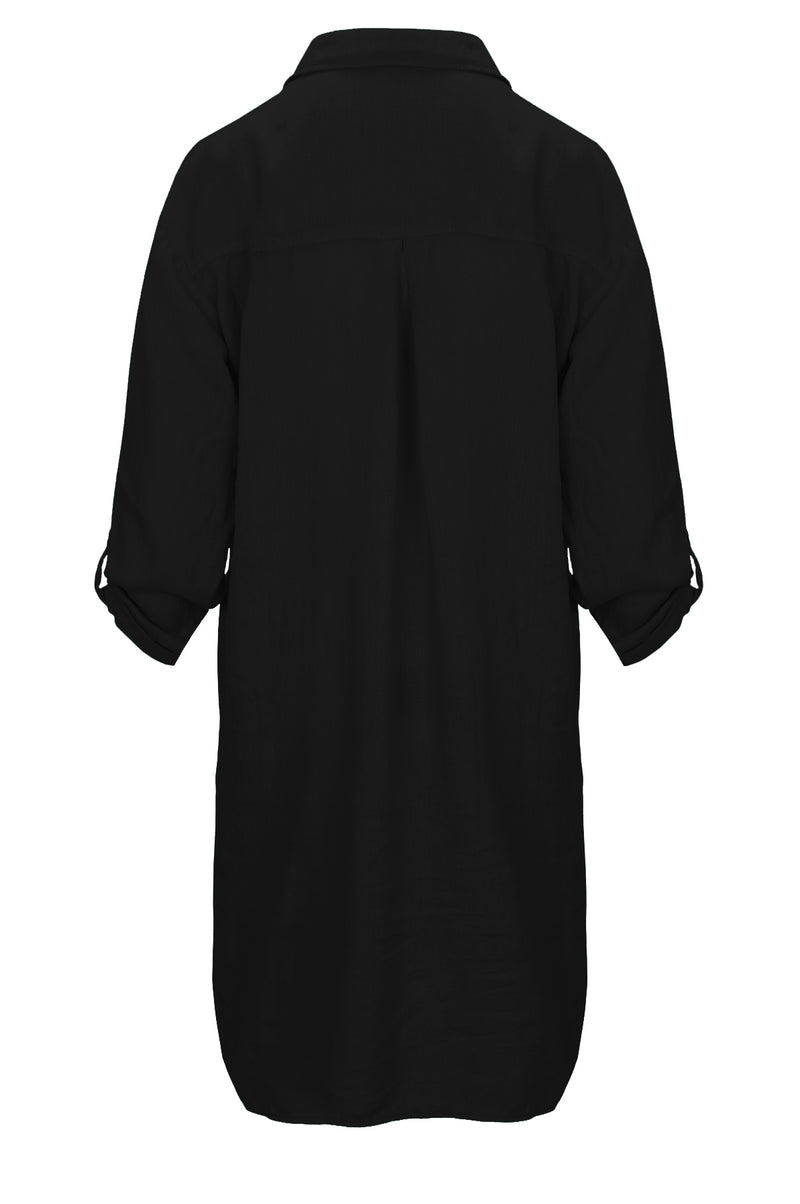 LUXZUZ // ONE TWO Osa Long Shirt Dress 999 Black