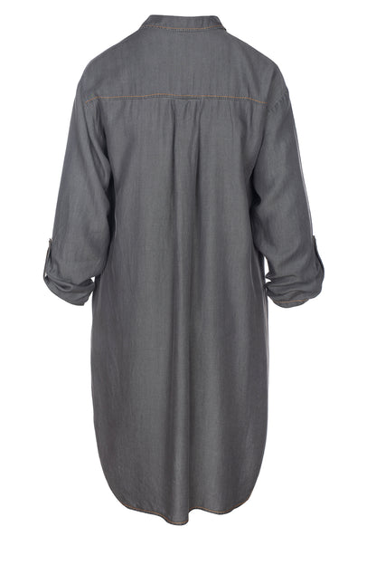 LUXZUZ // ONE TWO Osa Long Shirt Dress 834 Fade to grey