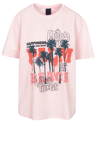 LUXZUZ // ONE TWO Palm Beach T-shirt T-Shirt 335 Crystal Rose