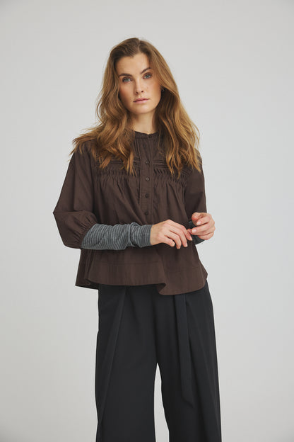 LUXZUZ // ONE TWO Percha Blouse Blouse 795 Coffee Bean