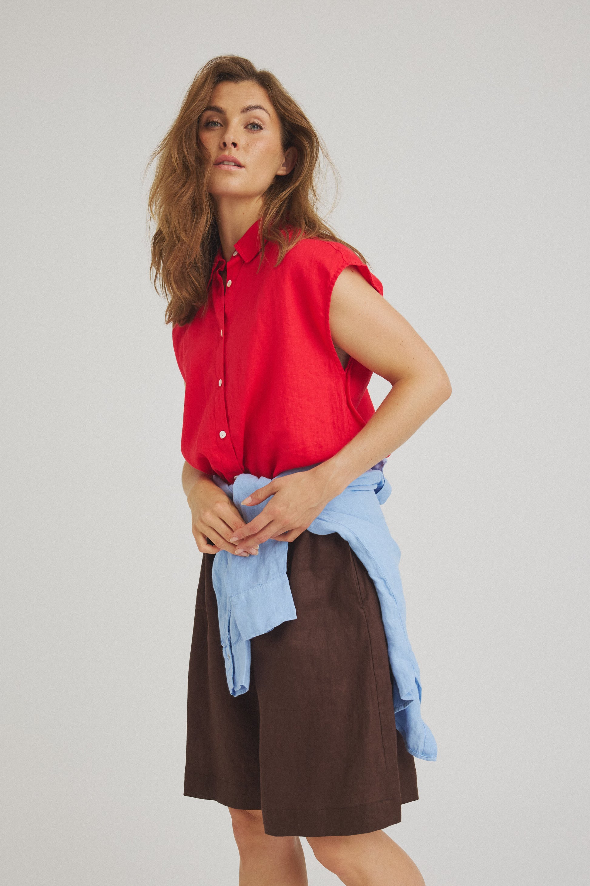 LUXZUZ // ONE TWO Sakina Shirt Shirt 349 Flame Scarlet