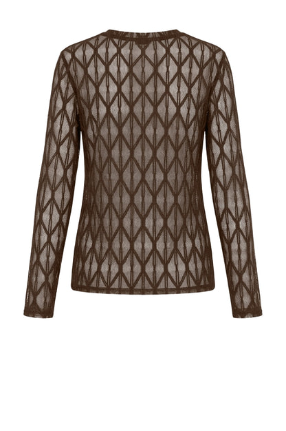 LUXZUZ // ONE TWO Segberg Lace T-shirt T-Shirt 716 Bark Brown