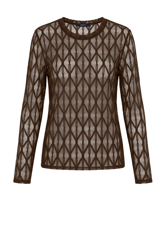 LUXZUZ // ONE TWO Segberg Lace T-shirt T-Shirt 716 Bark Brown