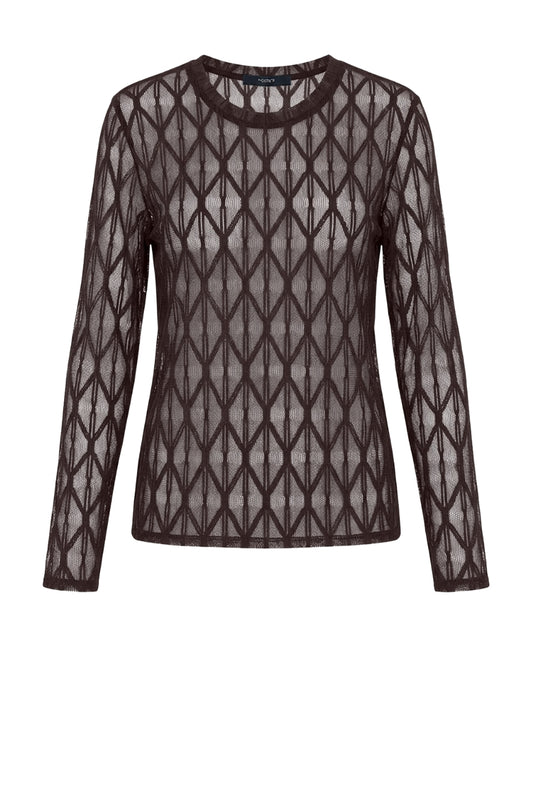 LUXZUZ // ONE TWO Segberg Lace T-shirt T-Shirt 788 Chocolate Chip