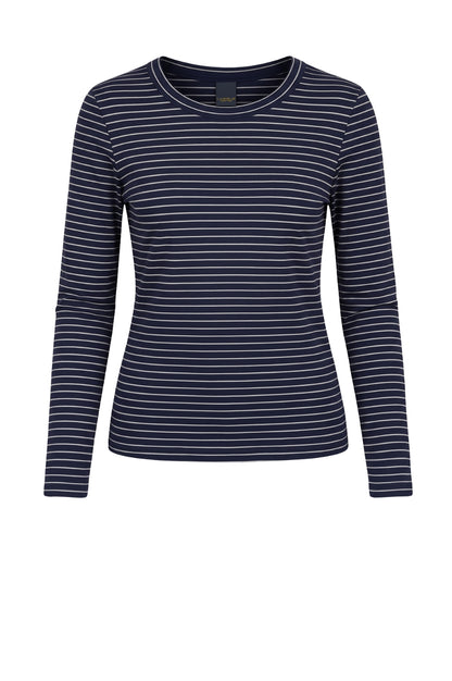 LUXZUZ // ONE TWO Segberg Stripe T-shirt T-Shirt 541 Blue Indigo