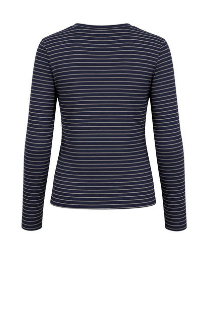 LUXZUZ // ONE TWO Segberg Stripe T-shirt T-Shirt 541 Blue Indigo