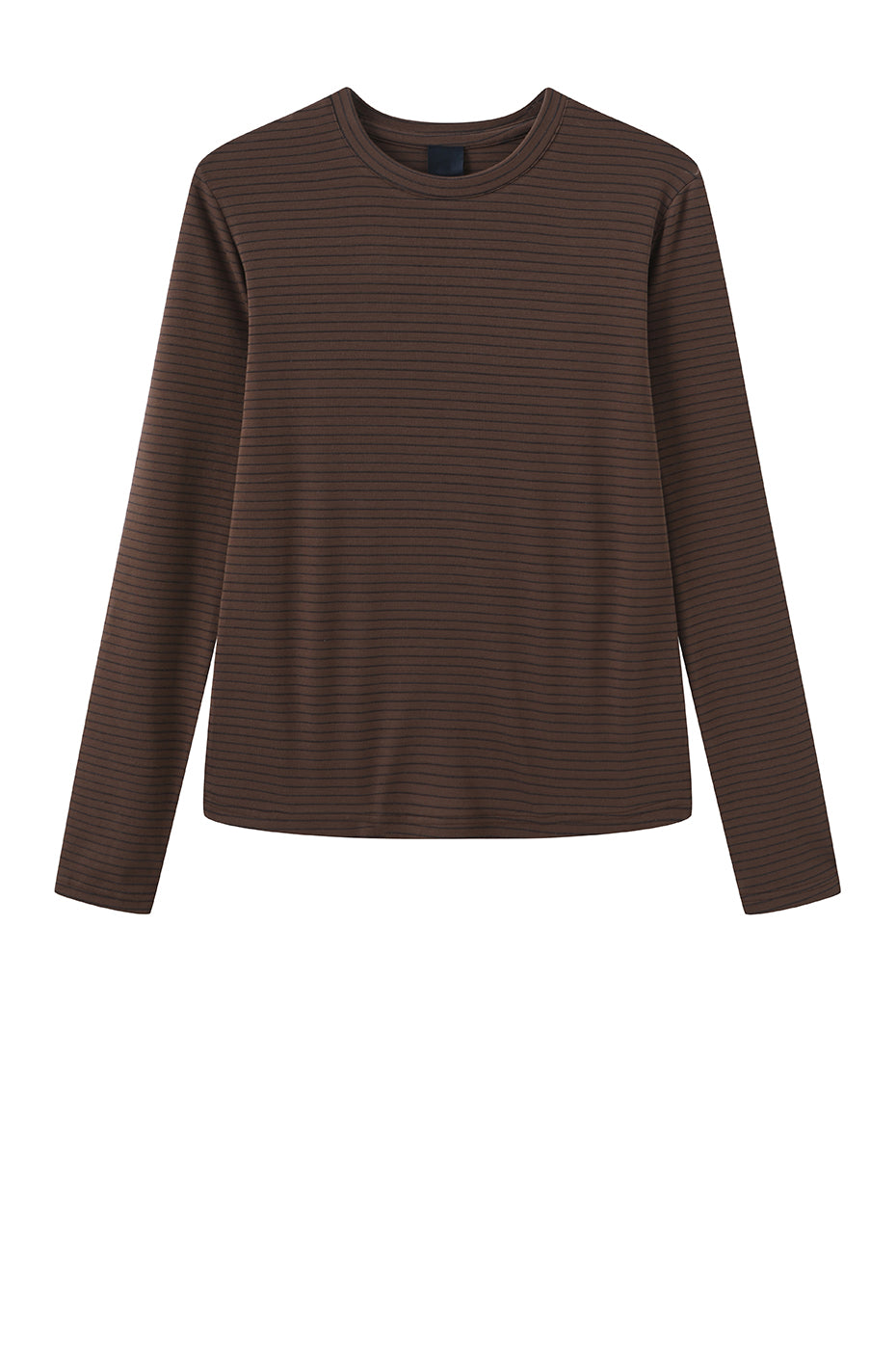 LUXZUZ // ONE TWO Segberg Stripe T-shirt T-Shirt 798 Cocoa Brown
