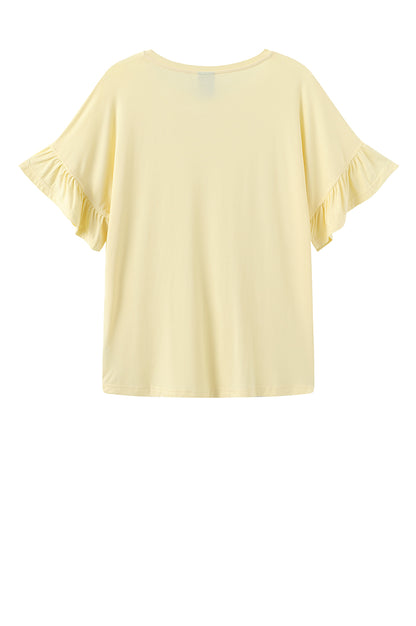 LUXZUZ // ONE TWO Seija T-shirt T-Shirt 129 Pastel Yellow