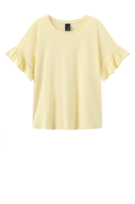 LUXZUZ // ONE TWO Seija T-shirt T-Shirt 129 Pastel Yellow