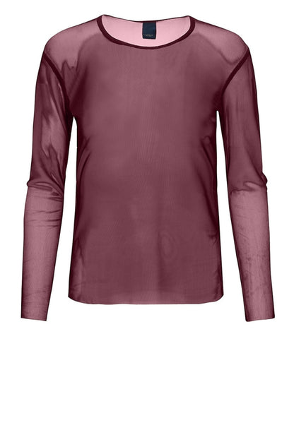 LUXZUZ // ONE TWO Sigborg Mesh T Shirt T-Shirt 443 Burgundy
