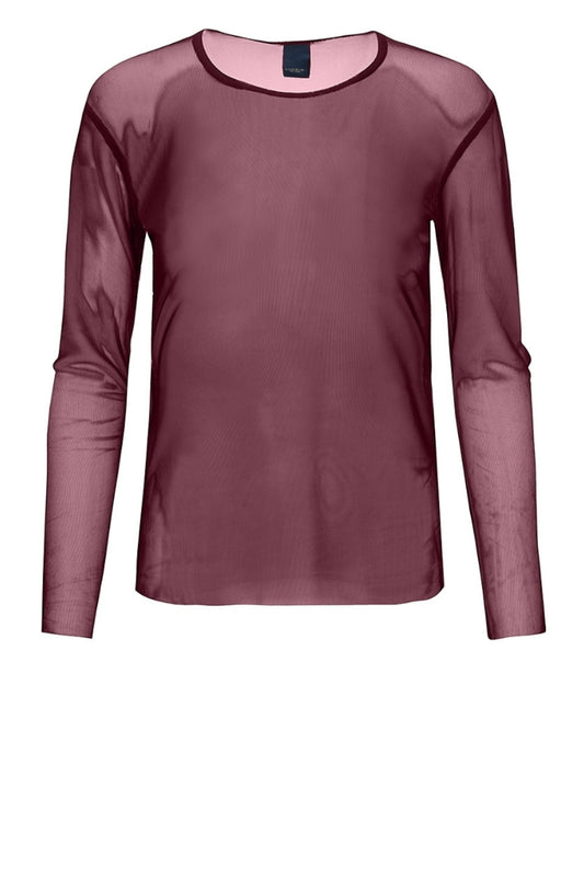 LUXZUZ // ONE TWO Sigborg Mesh T Shirt T-Shirt 443 Burgundy